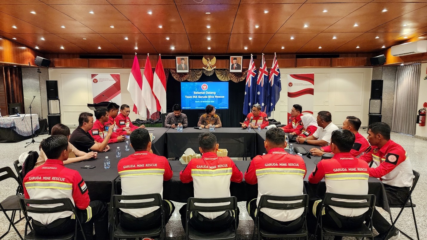 Berprestasi di MERC 2023, KJRI Perth Apresiasi Tim Indonesia Garuda Mine Rescue