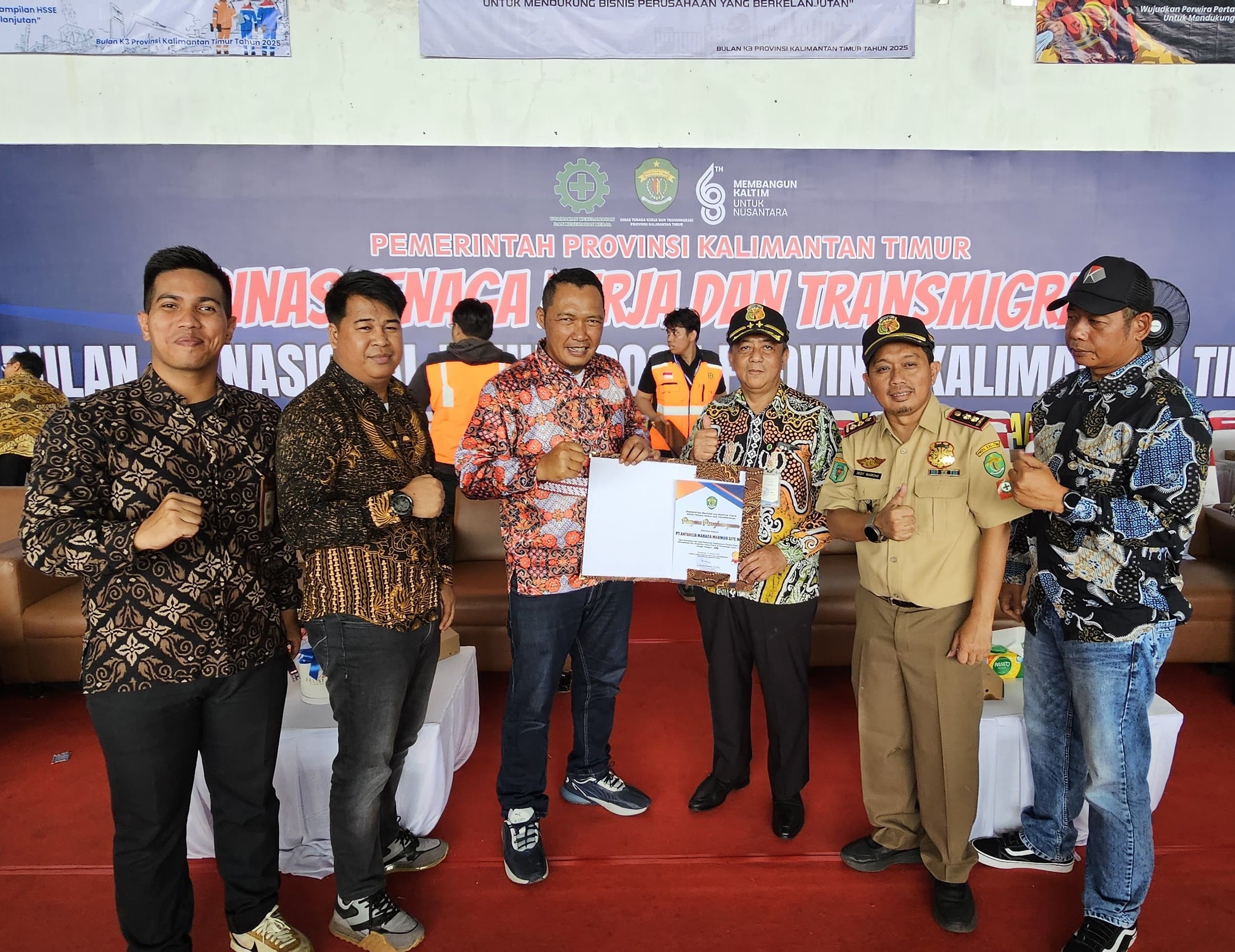AMM Site MHU Raih Penghargaan K3 dari Pemprov Kaltim atas Kinerja Optimal dalam P2K3